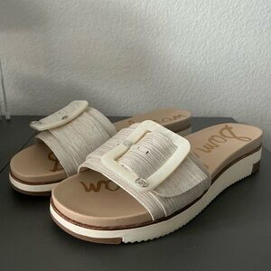 Sam Edelman Ariane Women's Cream Slide Platform Sandals (Size 9)